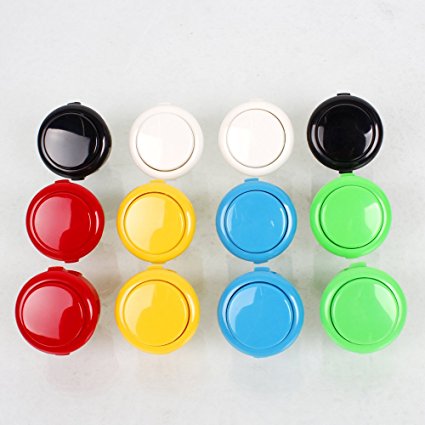 12 Piece Original Sanwa OBSF-30 30mm Push Buttons For Arcade Joystick Games Console