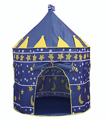 Children Play Tent - BESUNTEK Pop Up Princess Castle Playhouse for Boys, Girls, Toddlers, Indoor Outdoor Use Castle Tent (blue)