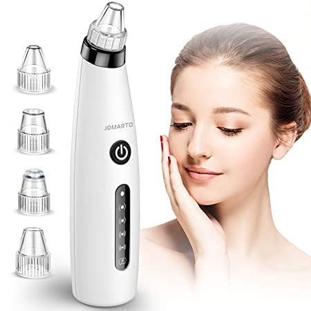 Blackhead Remover Vacuum with 5 Probes, JOMARTO Blackhead removal tool Blackhead Vacuum-USB Rechargeable Face Vacuum Extractor Tool Pore Vacuum Cleanser Suction Tool-Suction Force for All Skin