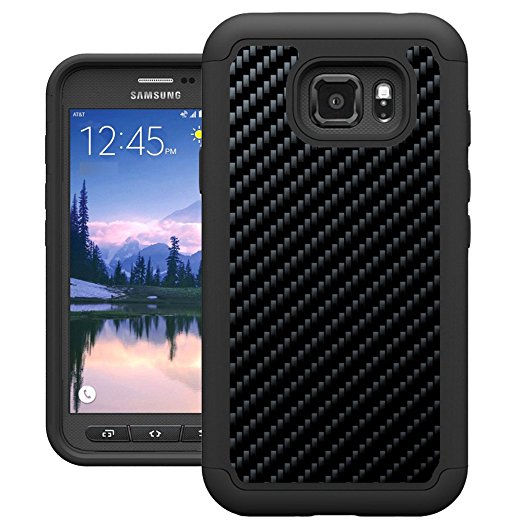 S7 Active Case, Galaxy S7 Active Cases, UrSpeedtekLive [Shock Absorption] Dual Layer Armor Defender Protective Silicone Plastic Cover Case for Samsung Galaxy S7 Active - Black