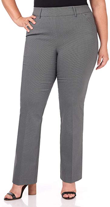 Rekucci Curvy Woman Ease in to Comfort Fit Barely Bootcut Plus Size Pant