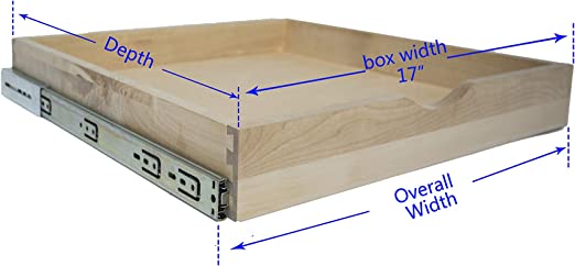 CabinetRTA DIY Slide Out Cabinet Shelf Pull-Out Wood Drawer Storage (W)18 x (D)21, Soft-Close Slide