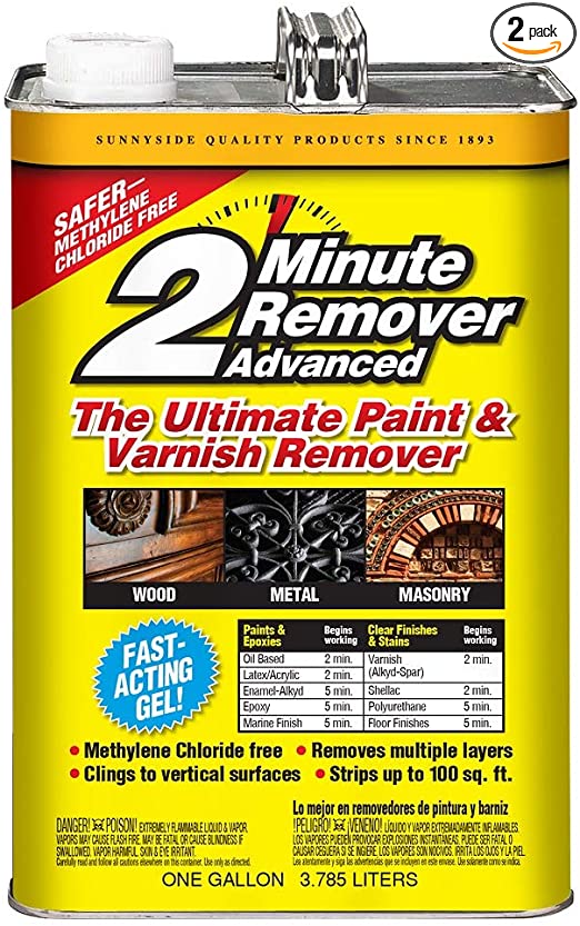 Sunnyside 634G1 2-Minute Remover Advanced Paint & Varnish Remover Gel, Gallon, 2-Pack