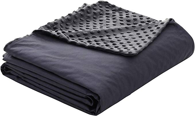 Sleepymoon Duvet Cover Snug Minky Dot Cotton Double Sided for Weighted Blankets (48''x72'') | Adult Kids | Grey | Warm Cool for Hot & Cold