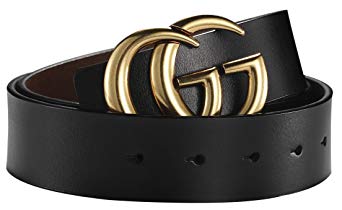 Fashion G-Style Gold Buckle Unisex Belt for Men or Women [3.8cm Belt Width]