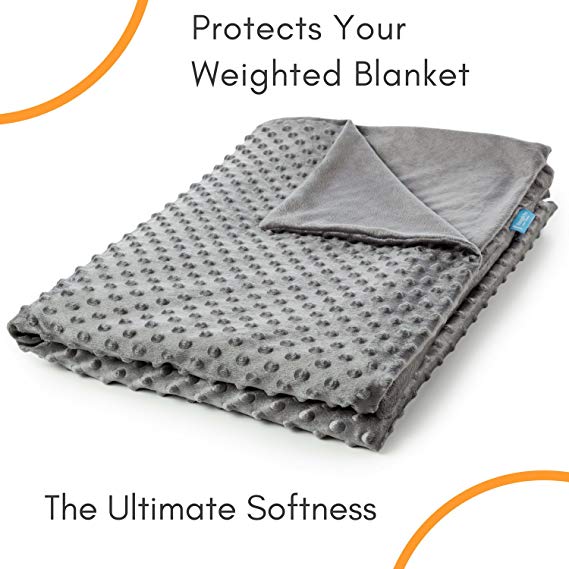 Snuggle Pro Luxury Minky Dot Duvet Cover for Weighted Blanket. 60''x80'' Queen Size/King Size. Velvet Plush Blanket Cover
