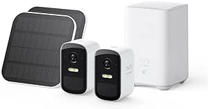 eufy Security eufyCam 2C Pro 2-Cam Kit, Solar Panel, Wireless Home Security System with 2K Resolution, 180-Day Battery Life, HomeKit Compatibility, IP67 Design, Color Night Vision, No Monthly Fee