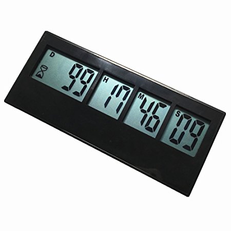 Searon 999 Days Large Digital Countdown Timer Event Reminder Weekly LCD Black Big Laboratory Lab Cooking Kitchen Timer Watering