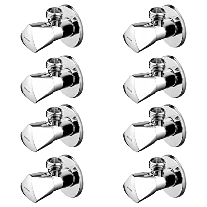 ALTON SMT1025 Brass Angle Valve With Wall Flange, Chrome (4-Piece Set)