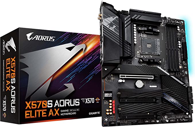 GIGABYTE X570S AORUS Elite AX (AMD Ryzen 3000/ X570S/ PCIe 4.0/ SATA 6Gb/s/USB 3.1/ ATX/Gaming Motherboard)