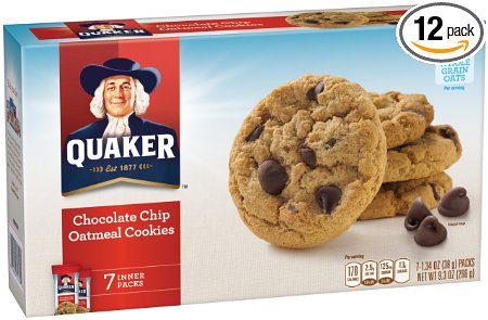 Quaker Chocolate Chip Oatmeal Cookies, 9.3 Ounce (Pack of 12)