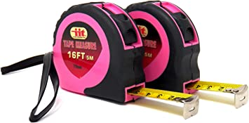 2 Pack IIT 88430 Ladies Pink 16-Feet Tape Measure