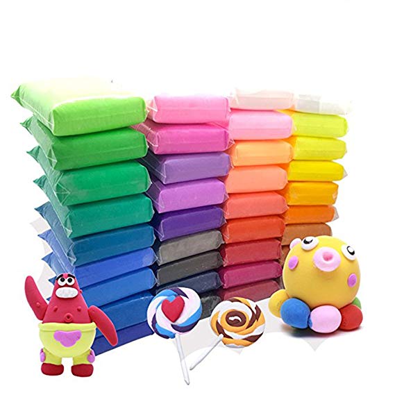 Szsrcywd 36 PCS Colorful Kids Modeling Soft Clay Air Dry Clay Studio Toy 36 Bright Color No-Toxic Modeling Clay Creative DIY Crafts