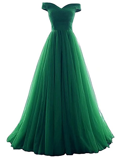 VICKYBEN Women's A-Line Tulle Prom Formal Evening Homecoming Dress Ball Gown
