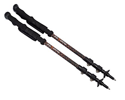 Hiking Poles by Palisade Gear - Lightest Collapsible Trekking Poles - 100% Carbon Fiber