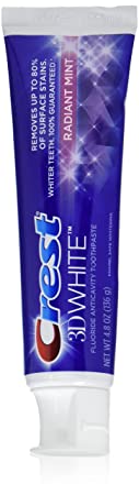 Crest 3D White Radiant Mint Whitening Toothpaste, 4.8 oz,2 Count