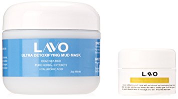 LAVO Ultra Detoxifying Mud Mask w/ Dead Sea Mud - For Normal to Oily Skin - Made in USA