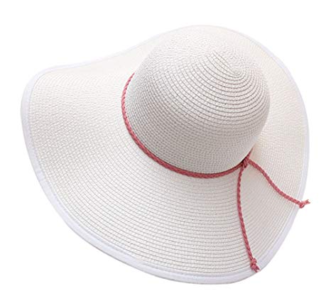 Urban CoCo Women's Wide Brim Caps Foldable Sun Straw Hats Summer Outdoor Beach