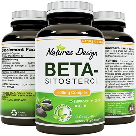 Pure & Potent Beta-Sitosterol - Prostate Health   Lower Cholesterol&  Reduce Urinary Issues - Hair Loss Treatment For Men And Women - Lowers LDL Cholesterol By Nature's Design