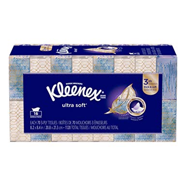 Kleenex Ultra Soft Facial Tissues Cube Box, 110 ct