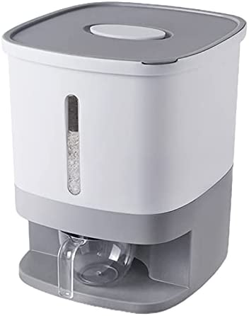 10Kg Rice Storage Container Large Sealed Grain Dispenser Storage Box with Lid Measuring Cylinder Moisture Proof Household Bucket Grain Dispenser