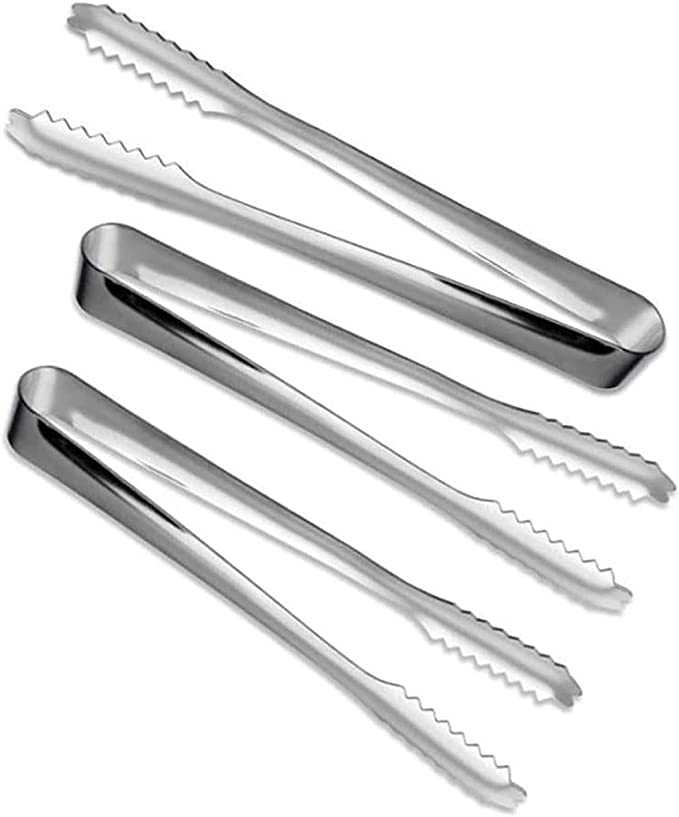 erioctry 3PCS Kitchen Tongs 7inch Stainless Steel Tongs for Cooking/Grilling Utensils Food Tongs For Tea Party Coffee Bar Serving Appetizers Bread Ice Cooking BBQ