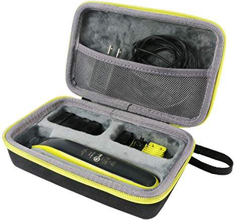 Hard Travel Case for Philips OneBlade Hybrid Trimmer QP2520 QP2530 by co2CREA (Green)