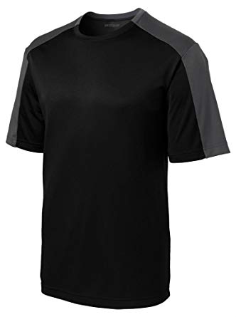 DRI-Equip Men's Contrast Sleeve Moisture Wicking Athletic T-Shirts