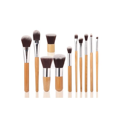 Beety 11Pcs Makeup Brush Set Cosmetic Bamboo Handles with Bag ~ Hot Sale