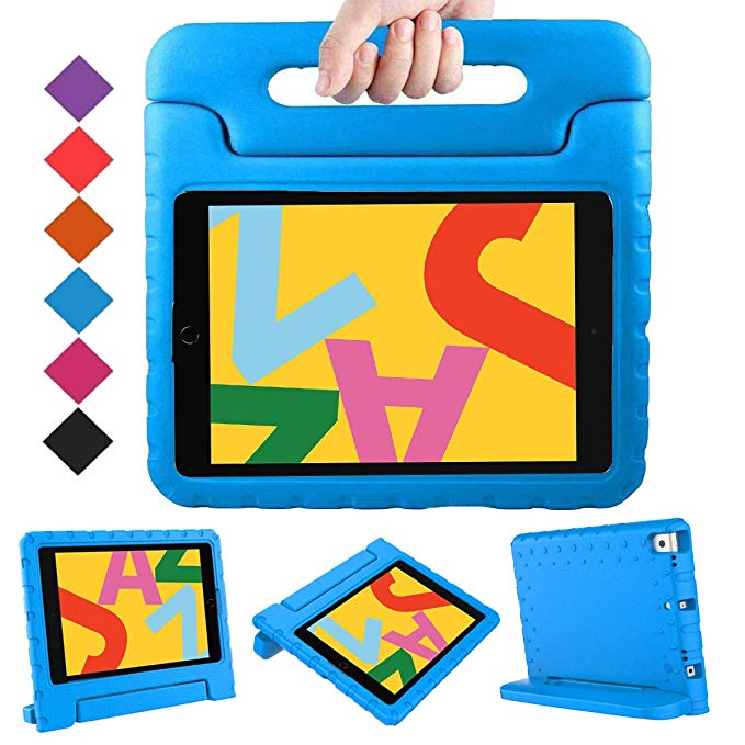 BMOUO New iPad 10.2 2019 Kids Case, iPad 7th Generation Case, iPad 10.2 2019 Case, Shockproof Light Weight Convertible Handle Stand Case for iPad 10.2" Latest Model (A2197 A2200 A2198), Blue