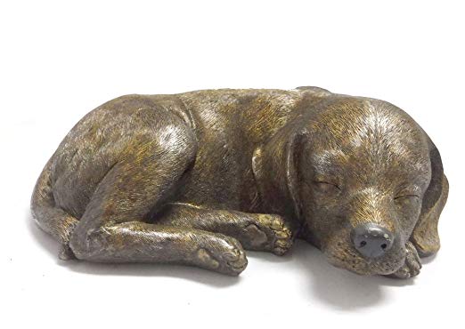 Roman Sleeping Garden Animal Statue Outdoor Yard Figurine (Dog)