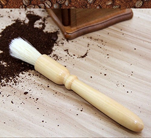 GINOVO Coffee Grinder Brush - 7.5" Wood Handle, Coffee Cleaning Brush, Espresso Brush