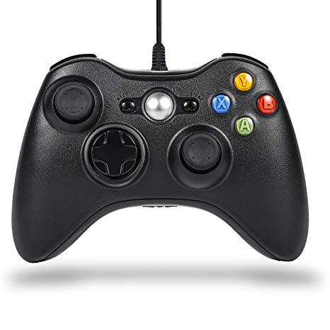 Xbox 360 Controller PC Wired Game Console Sefitopher for Microsoft Xbox360 / Xbox 360 Slim / PC Windows 7 8 10 Steam with Dual Vibration 、Improved Ergonomic and Shoulders Buttons USB Gamepad