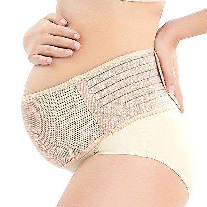 Maternity Support Belt Breathable Pregnancy Belly Band Abdominal Binder Adjustable Back/ Pelvic Support- L