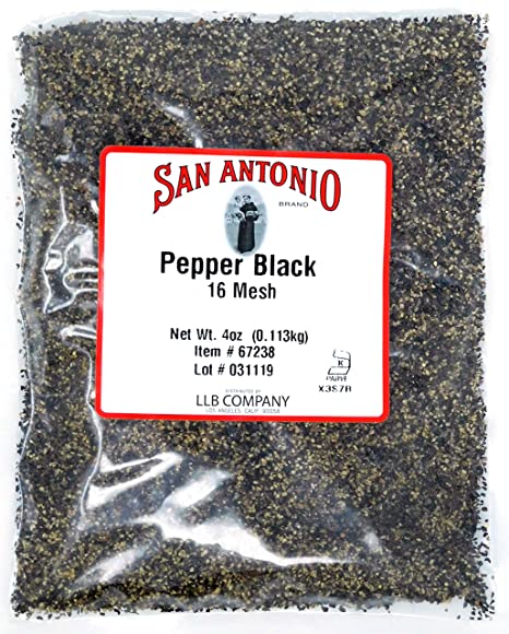 San Antonio Premium Coarse Ground Black Pepper (16 Mesh) for Barbeque Grilling Meat Rub Seasoning (4 oz)