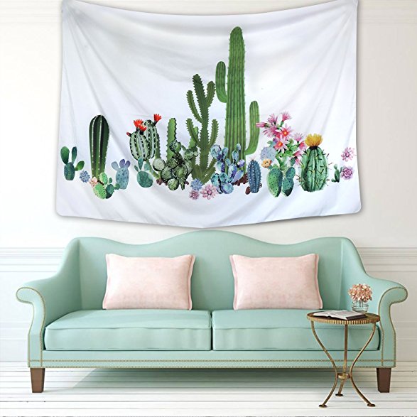Cactus Tapestry Wall Hanging for Living Room Bedroom Dorm Home Decor (51.2"X59.1", SG125)