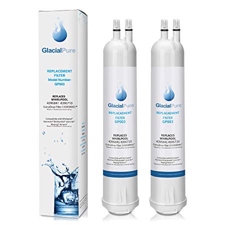 Glacial Pure 4396841 Water Filter Replacement Whirlpool Water Filter, 4396841 Water Filter, Filter 3, EDR3RXD1, Kenmore, 46-9030, 46-9083（2-Pack）