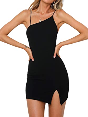 Angelegant Clubwear for Women Spaghetti Strap Sexy Bodycon Backless Mini Dress