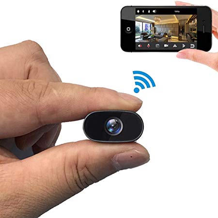 PNZEO Mini Hidden Camera 1080P HD Tiny IP Camera Video Recorder 140° Wide-View-Angle Wireless WiFi Spy Camera Security Camera Remote View Motion Detection