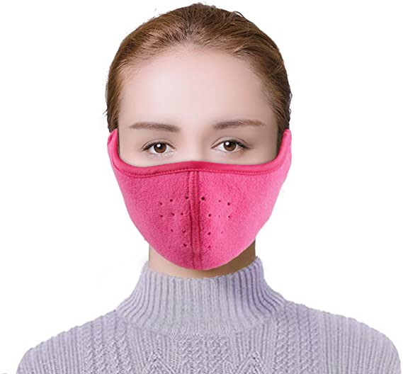 TECHONG Womens Winter Warm Windproof Mask - Thick Dustproof Breathable Mouth Cover