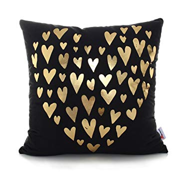 Monkeysell Original New products Bronzing flannelette Home Pillowcases Throw Pillow Cover Love Letter pattern design Rock punk neoclassical style 18 inches (S155B)