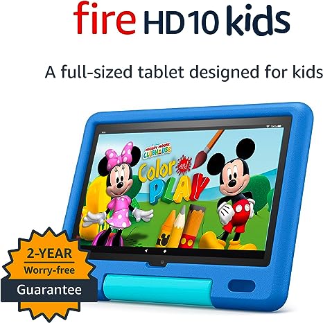 Amazon Fire HD 10 Kids tablet, 10.1", 1080p Full HD, ages 3–7, 32 GB, Sky Blue