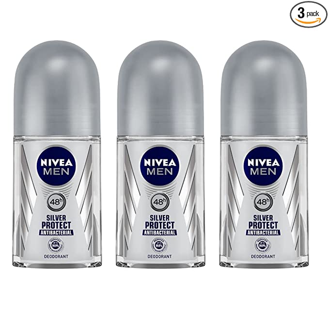 Nivea Silver Protect Deodorant Roll On for Men, 150 milliliters