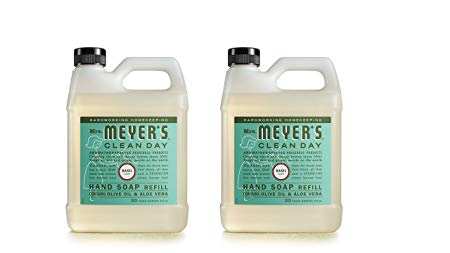 Mrs. Meyer's Clean Day Liquid Hand Soap Refill, 33 fl oz, Basil (Pack of 2)