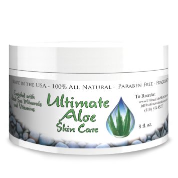 Ultimate Aloe Skin Care Cream * My Answer When Asked How I Got Beautiful Skin * 75% Organic Aloe Handles Sun Burn, Acne, Psoriasis, Ezcema & All Other Skin Conditions * Contains the Major Antioxidants * See Ingredients List *