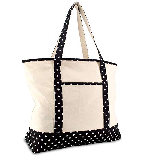 DALIX 22" Shopping Tote Bag in Heavy Cotton Canvas (Special Pattern Edition)