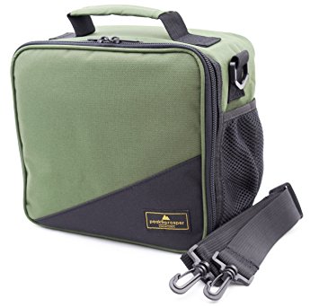 Premium Lunch Cooler Box, Small Insulated Lunch Bag. Water Resistant and Heavy Duty. Perfect For Adults, Men, Women and Teens - Peak and Prosper (Green/Black)