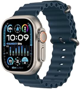 Apple Watch Ultra 2 [GPS   Cellular, 49mm] - Titanium Case with Blue Ocean Band, One Size (Renewed Premium)