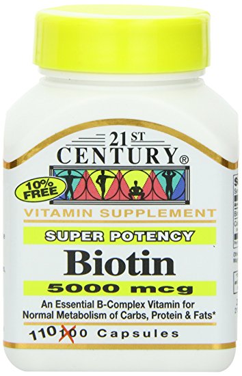 21st Century Biotin 5000 Mcg Capsules, 110-Count
