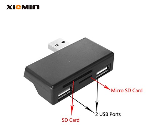 XIEMIN Portable 4-in-1 Card Reader Hub Converter Adapter for Microsoft Surface Pro 2/ Pro3/Pro4 12 Inch Tablet (Pro3/Pro4 Hub)